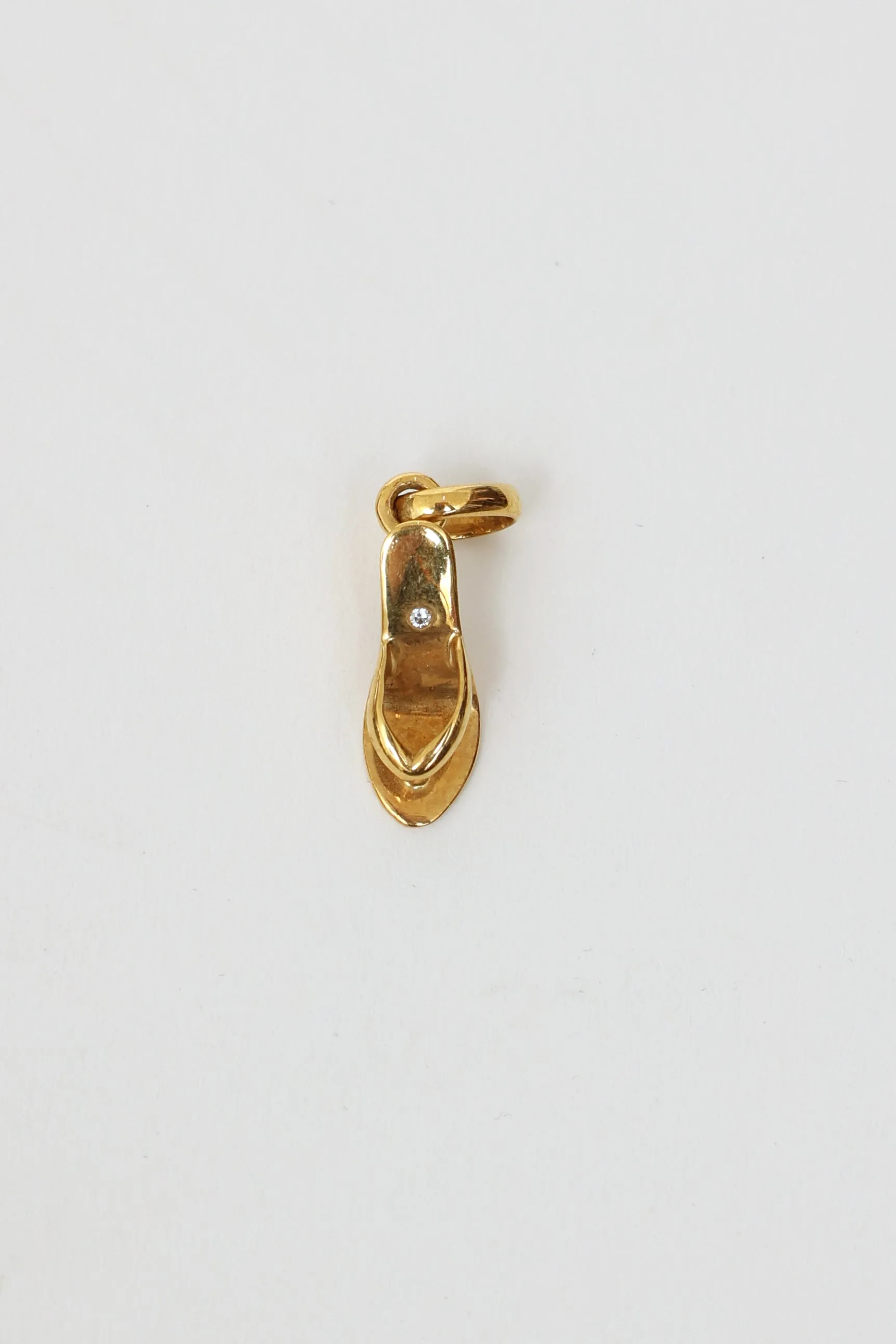 18K Gold Diamond Heel Charm