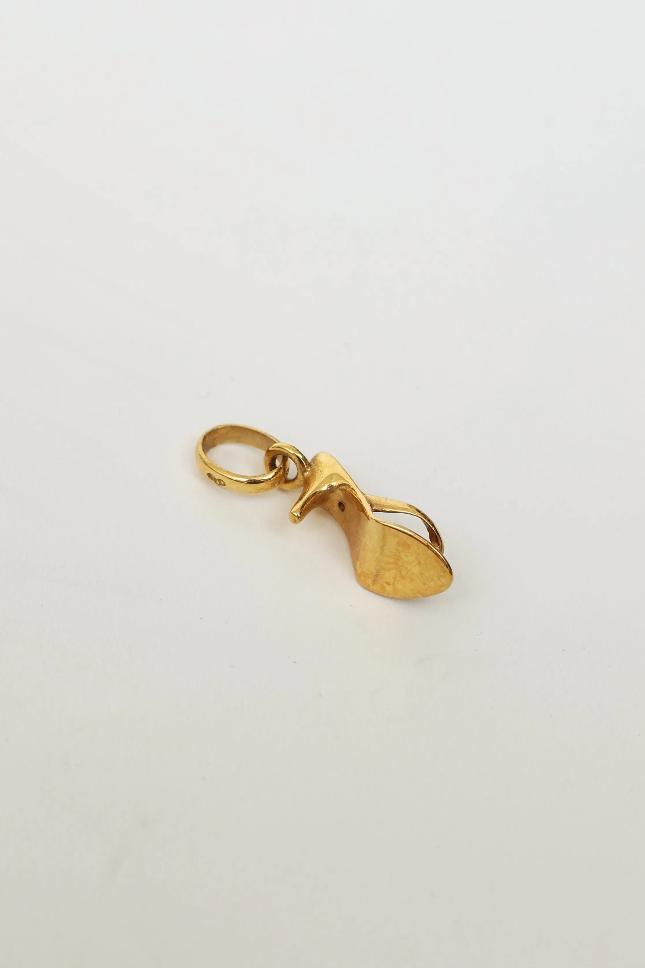 18K Gold Diamond Heel Charm