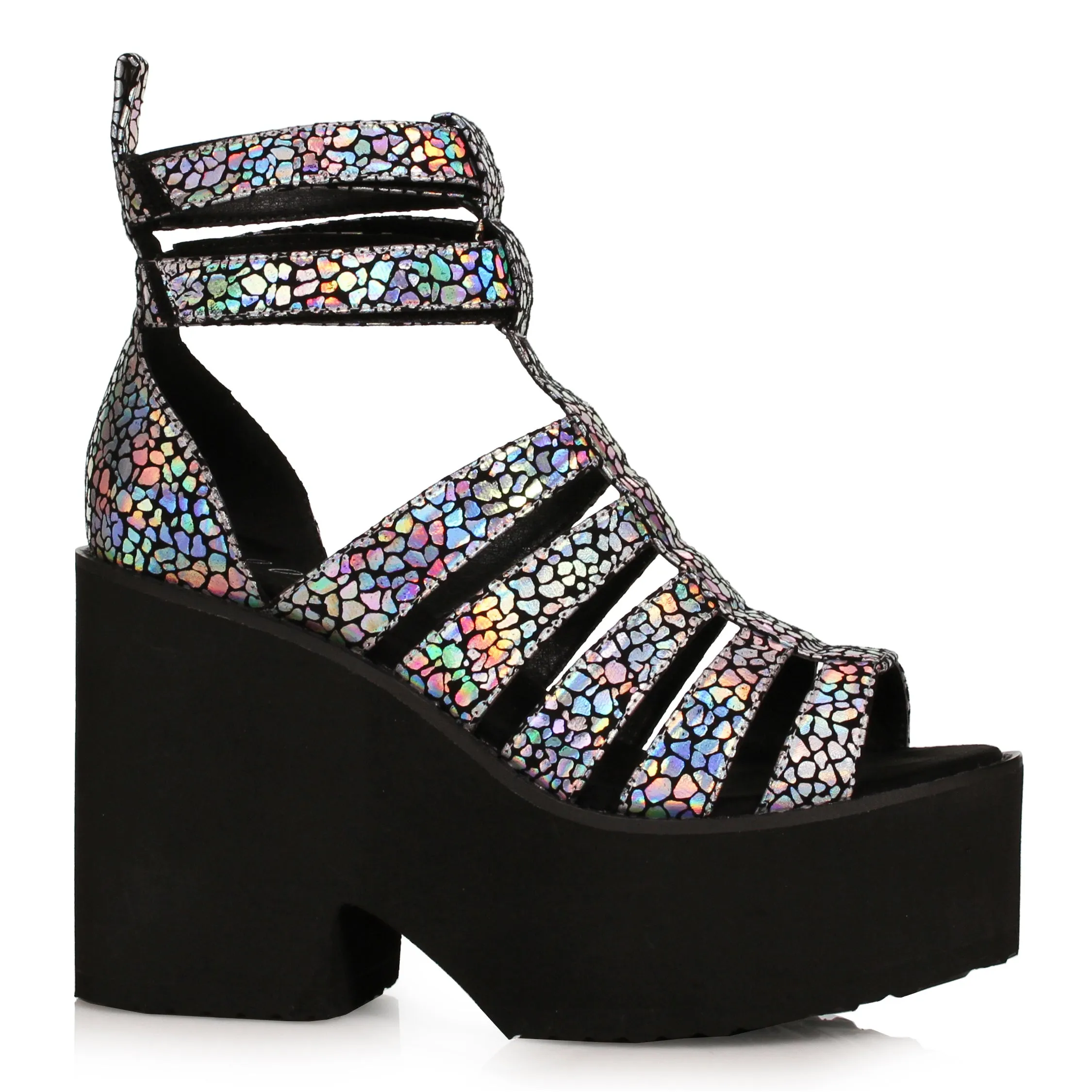 456-MAEVE 4"  Open Toe Strappy Wedge