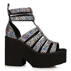 456-MAEVE 4"  Open Toe Strappy Wedge