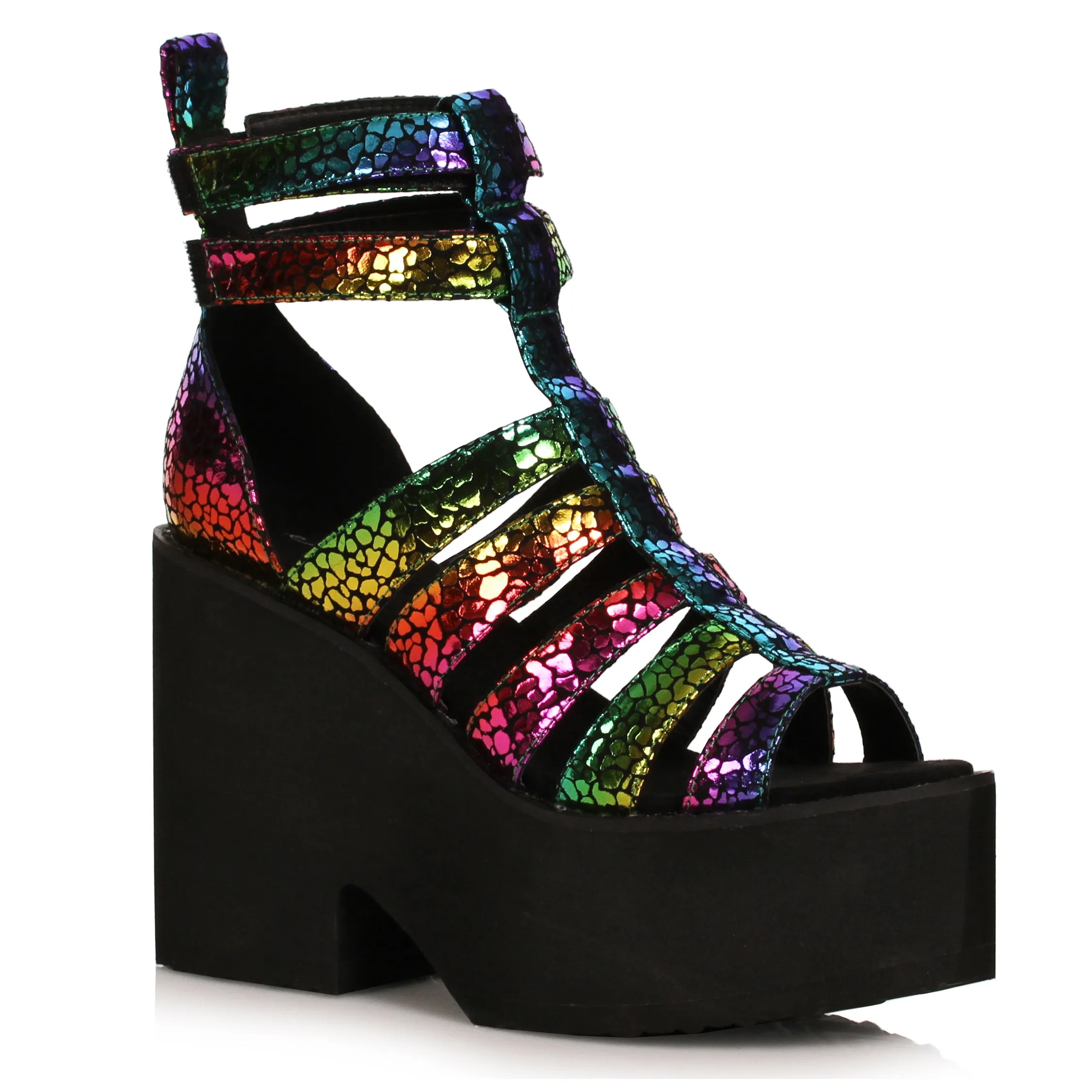 456-MAEVE 4"  Open Toe Strappy Wedge