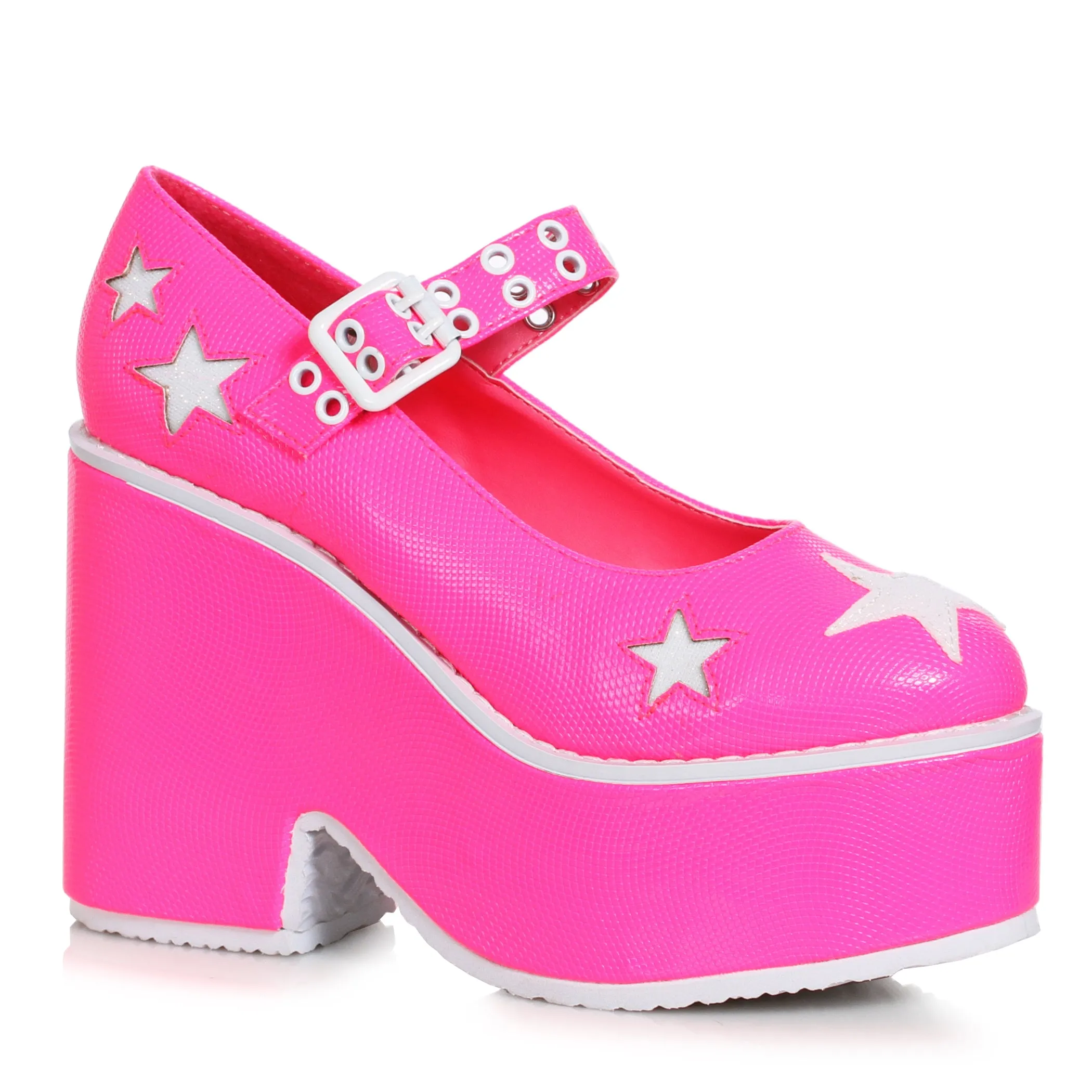 456-MINA 4"  Mary-Jane Wedge With Star Cutout