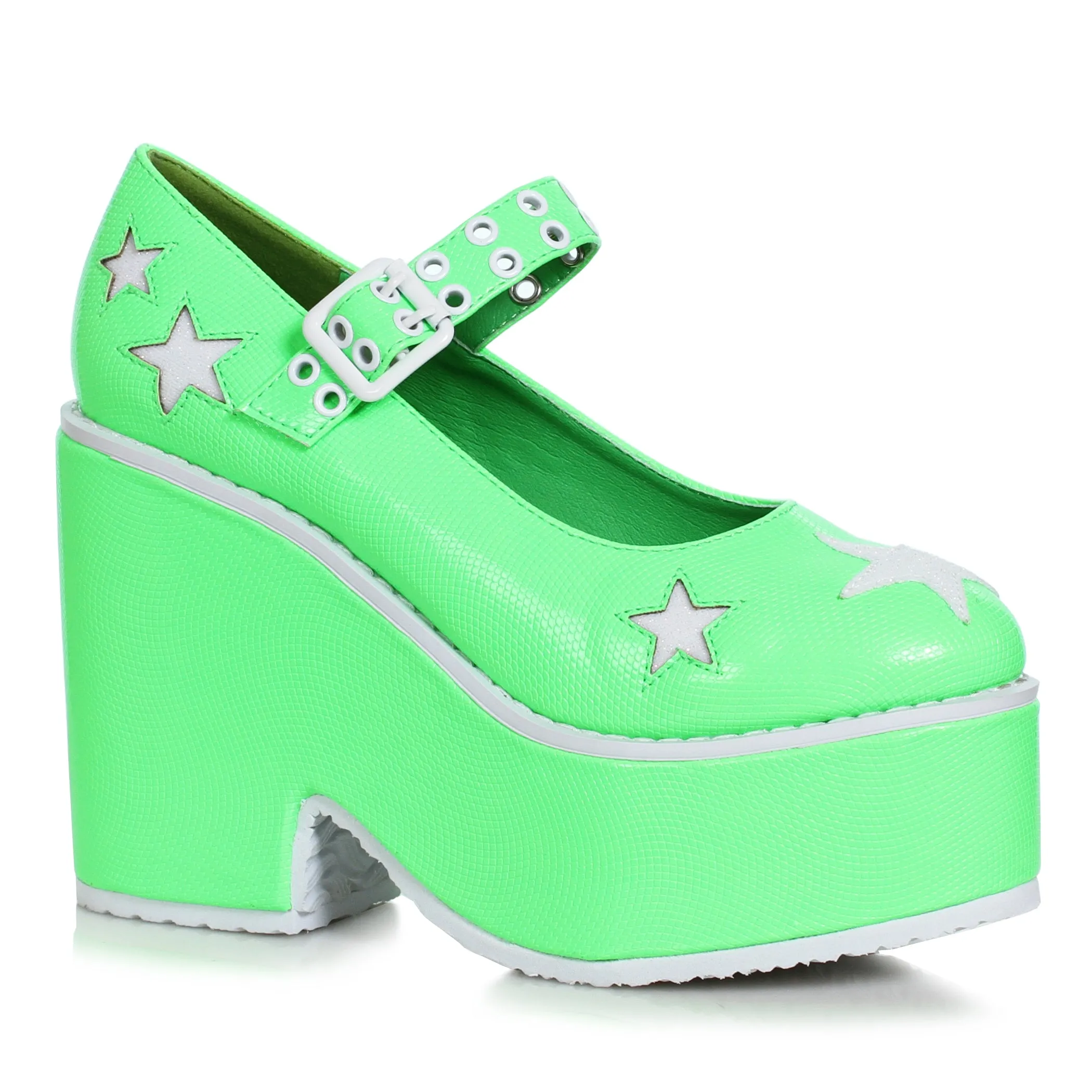 456-MINA 4"  Mary-Jane Wedge With Star Cutout