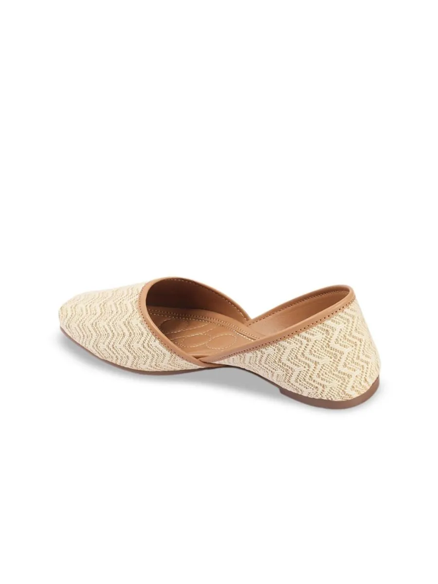 Anouk Beige Embellished Round Toe Mojaris