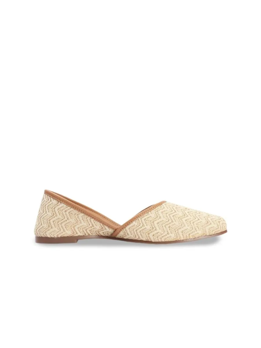 Anouk Beige Embellished Round Toe Mojaris