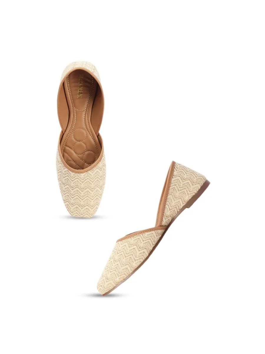 Anouk Beige Embellished Round Toe Mojaris