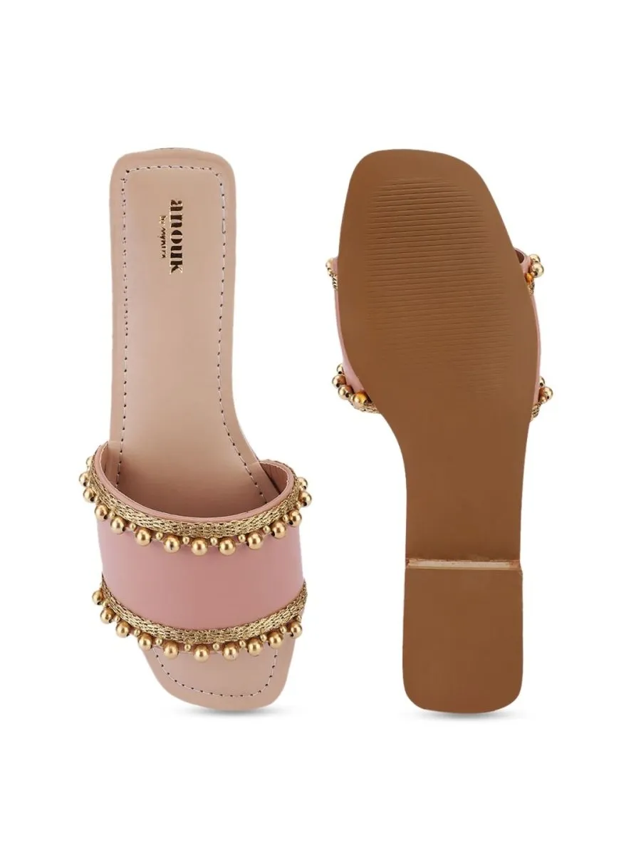 Anouk Embellished Ethnic Open Toe Flats
