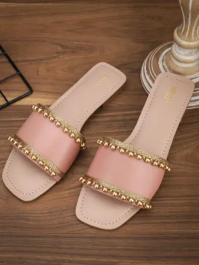 Anouk Embellished Ethnic Open Toe Flats