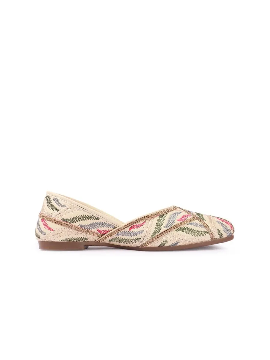 Anouk Women Embellished Synthetic Leather Mojaris