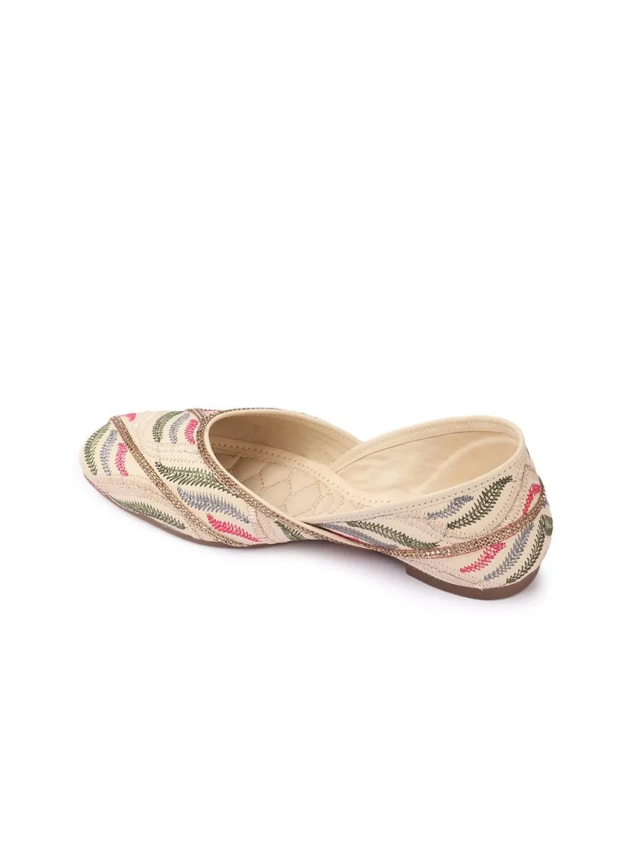 Anouk Women Embellished Synthetic Leather Mojaris