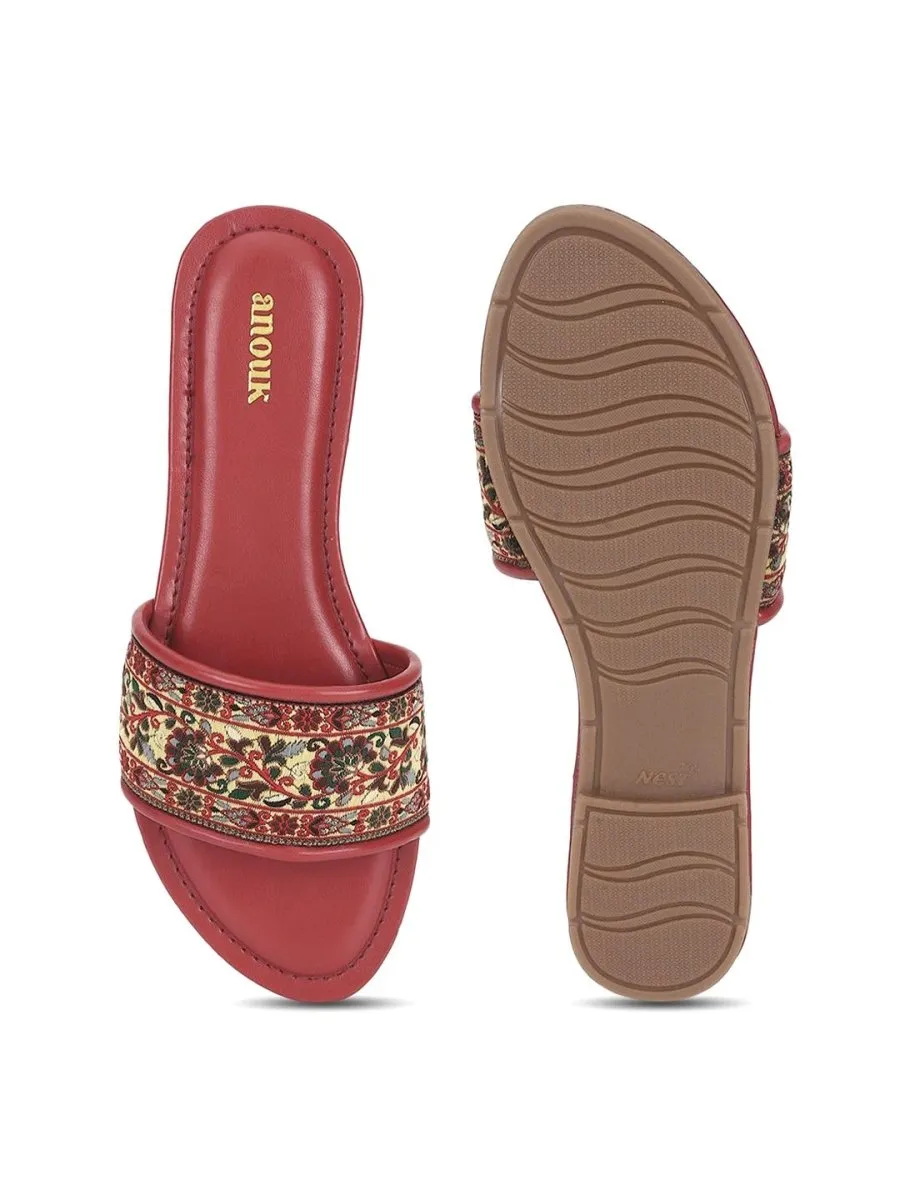 Anouk Women Ethnic - Embellished Open Toe Flats
