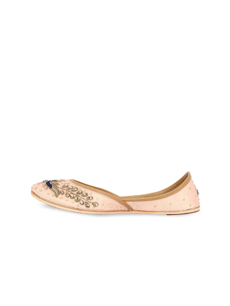 Anouk Women Rose Gold Coloured Ethnic Embellished Mojaris