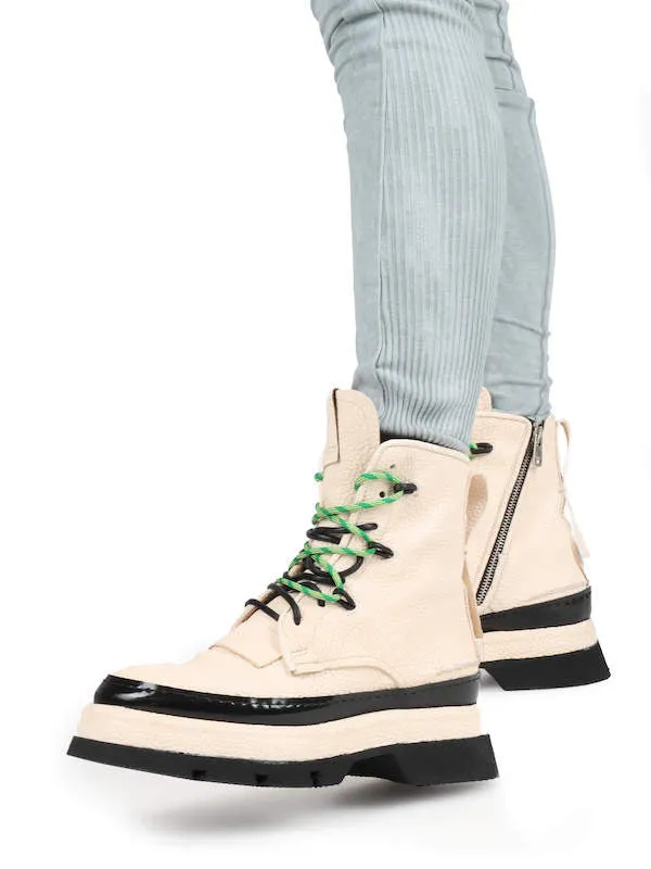 AS 98 LACED ANKLE BOOTS MILK