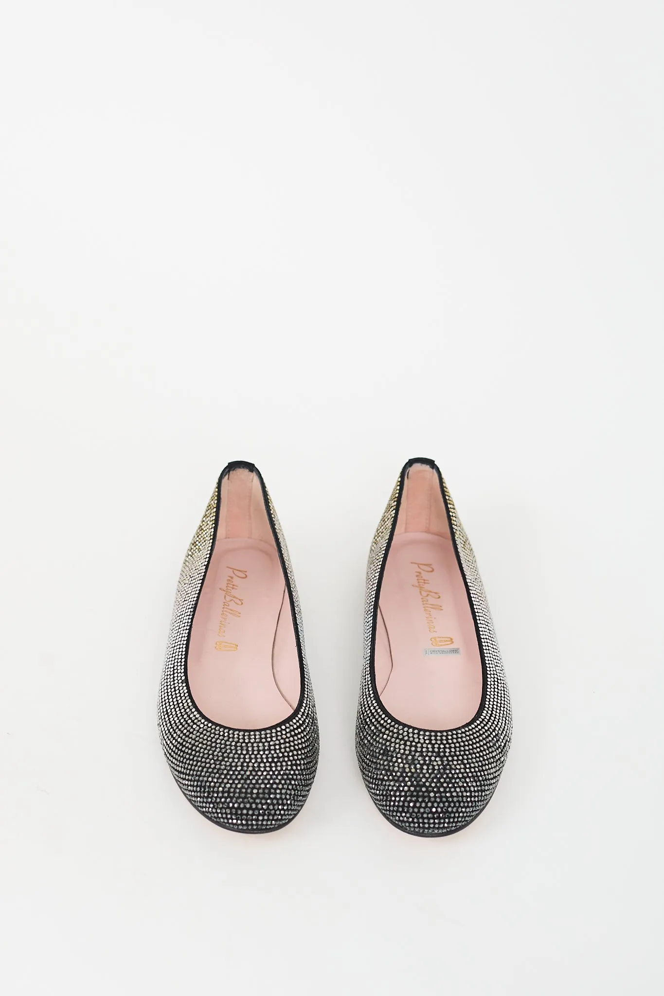 Black Crystal Embellished Flat