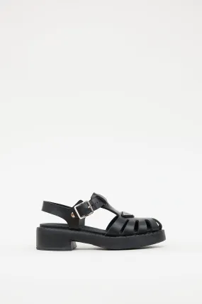 Black Rubber Caged Sandal