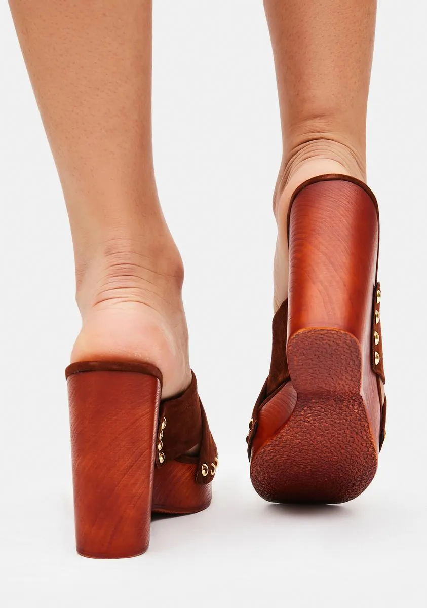 Brown Suede Emiko Wedge Heels