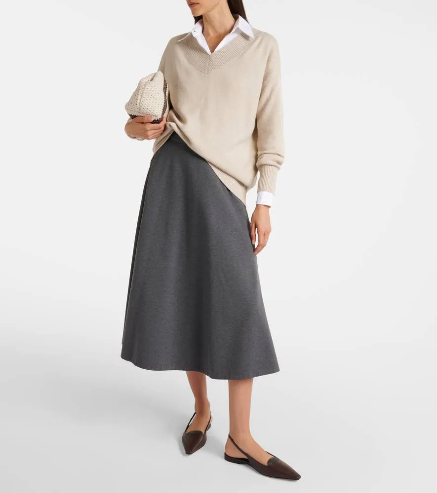 Brunello Cucinelli Monili leather slingback flats