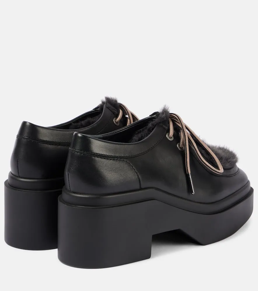 Clergerie Norton leather platform flats