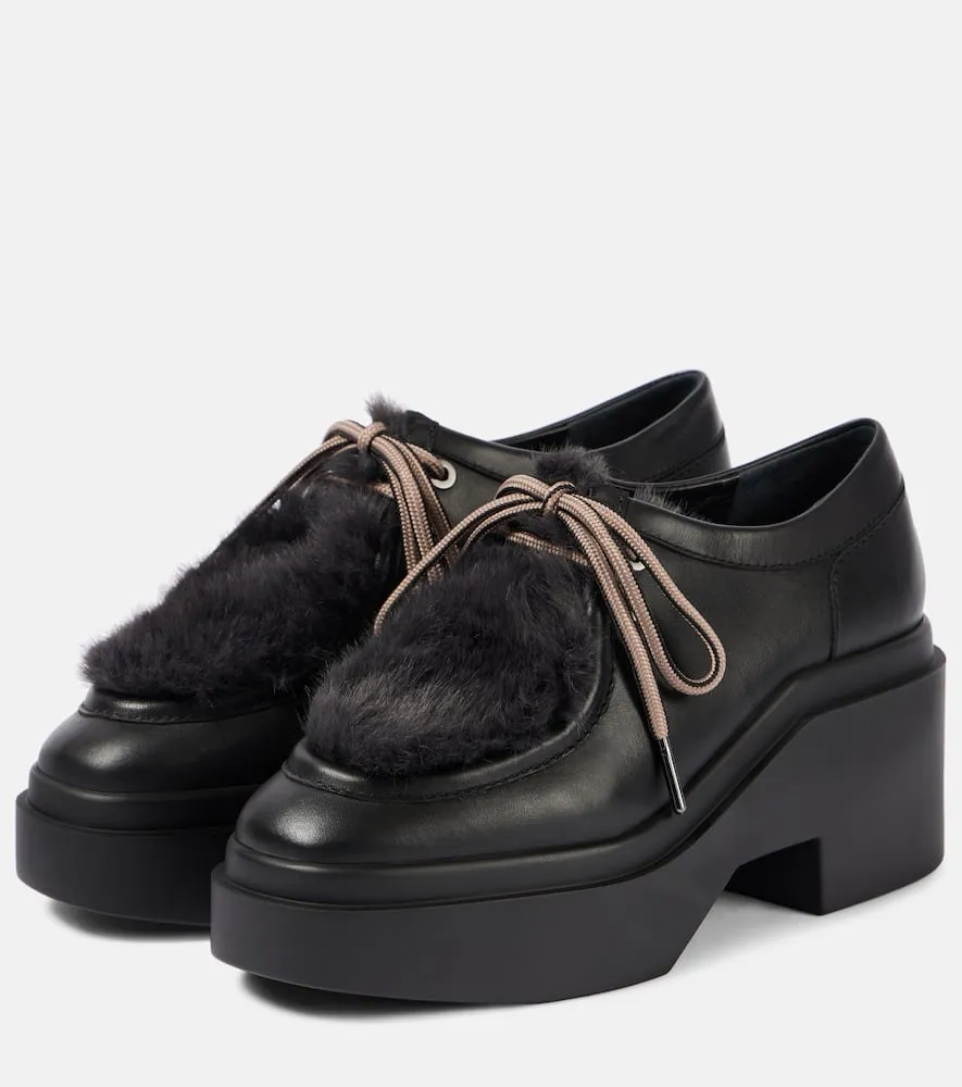 Clergerie Norton leather platform flats