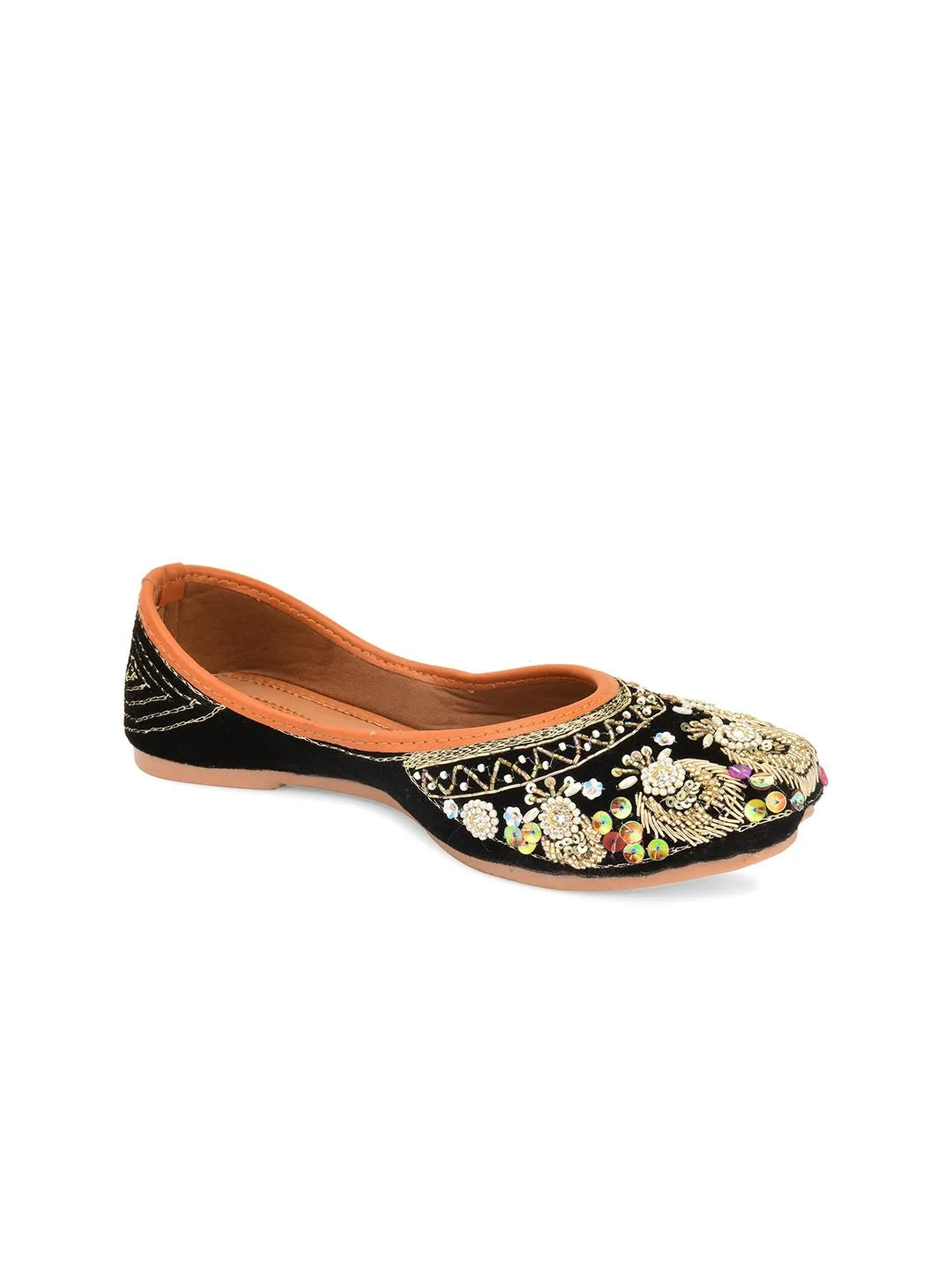 DESI COLOUR Women Embellished Ethnic Mojaris Flats
