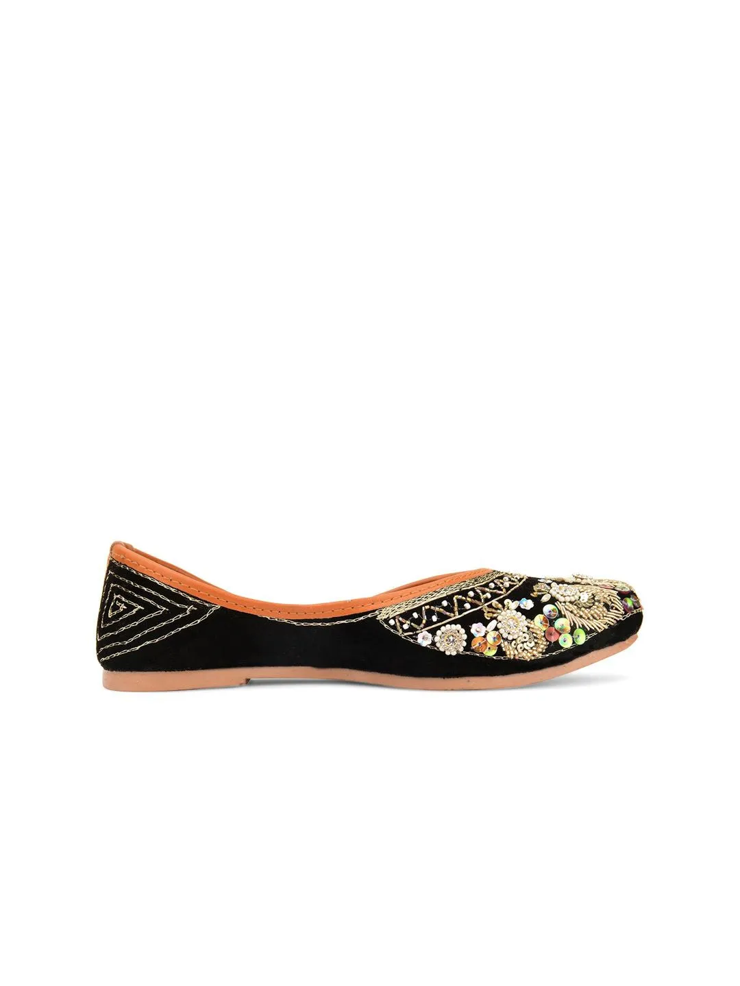 DESI COLOUR Women Embellished Ethnic Mojaris Flats