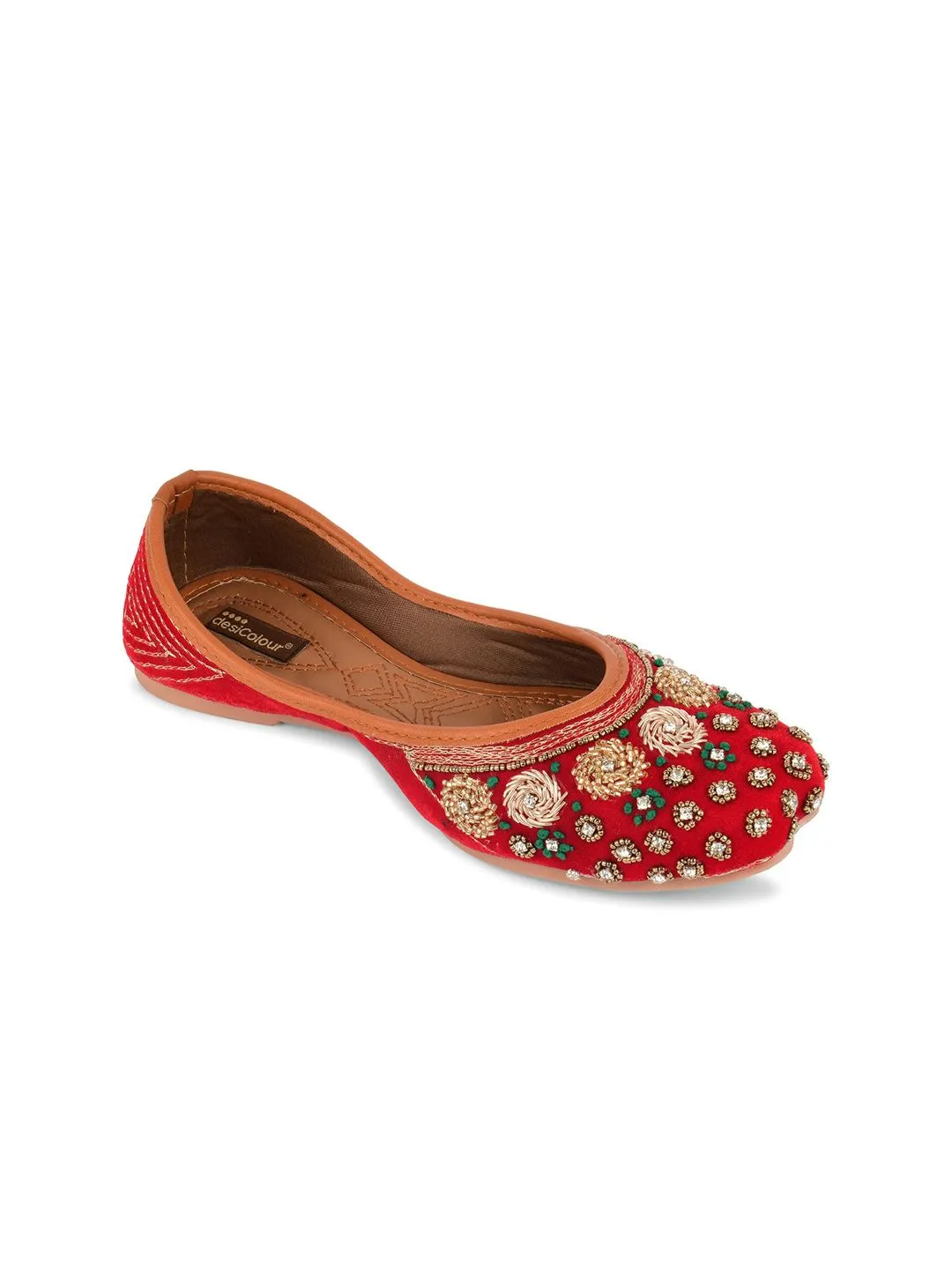 DESI COLOUR Women Embellished Ethnic Mojaris