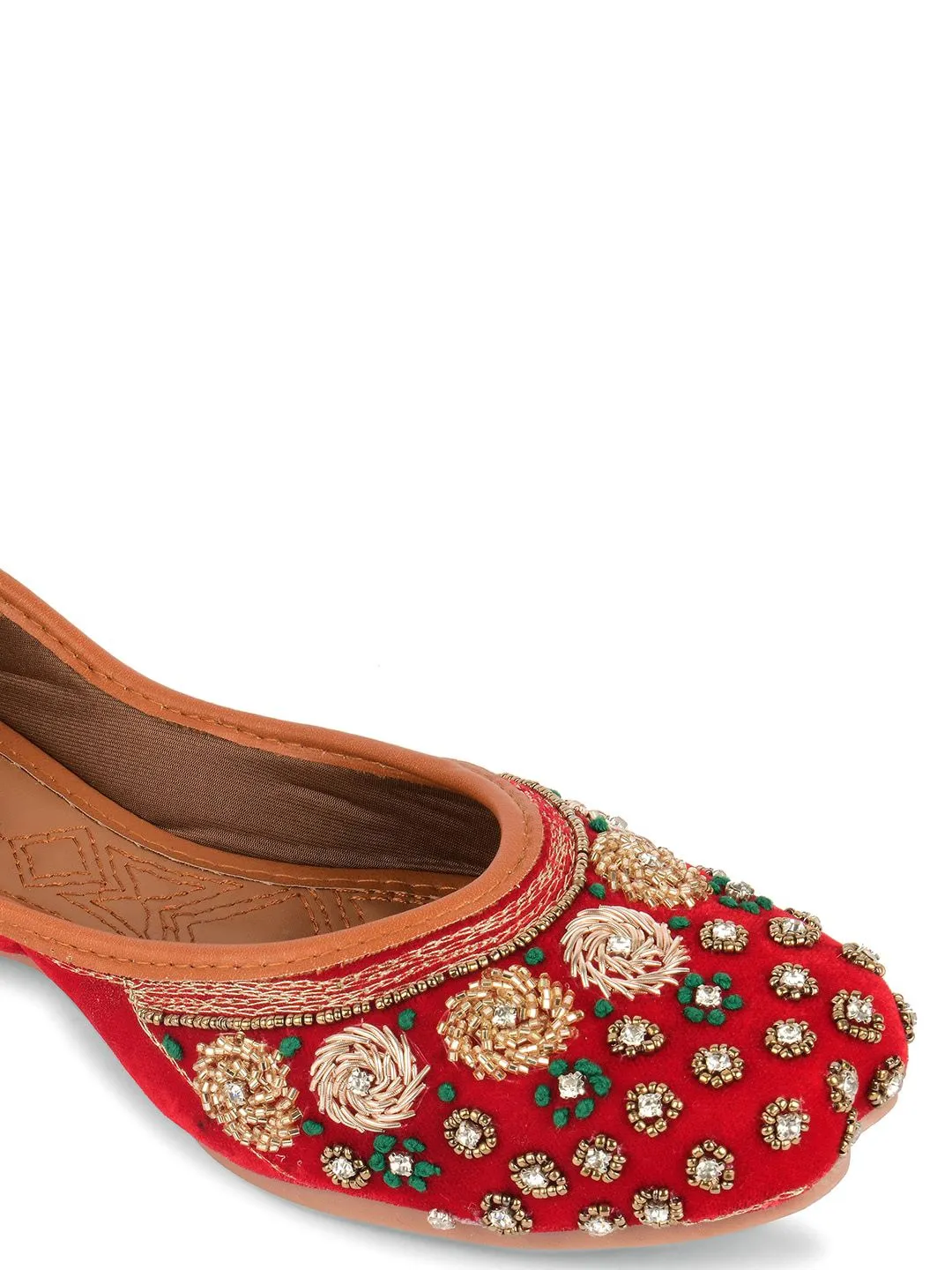 DESI COLOUR Women Embellished Ethnic Mojaris