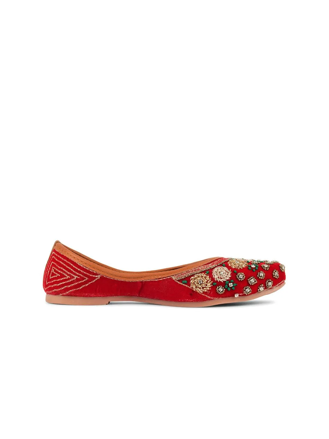 DESI COLOUR Women Embellished Ethnic Mojaris