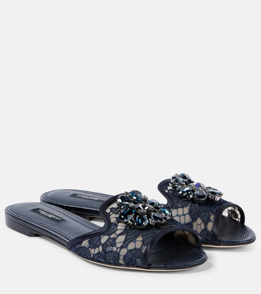 Dolce&Gabbana Bianca embellished lace flats