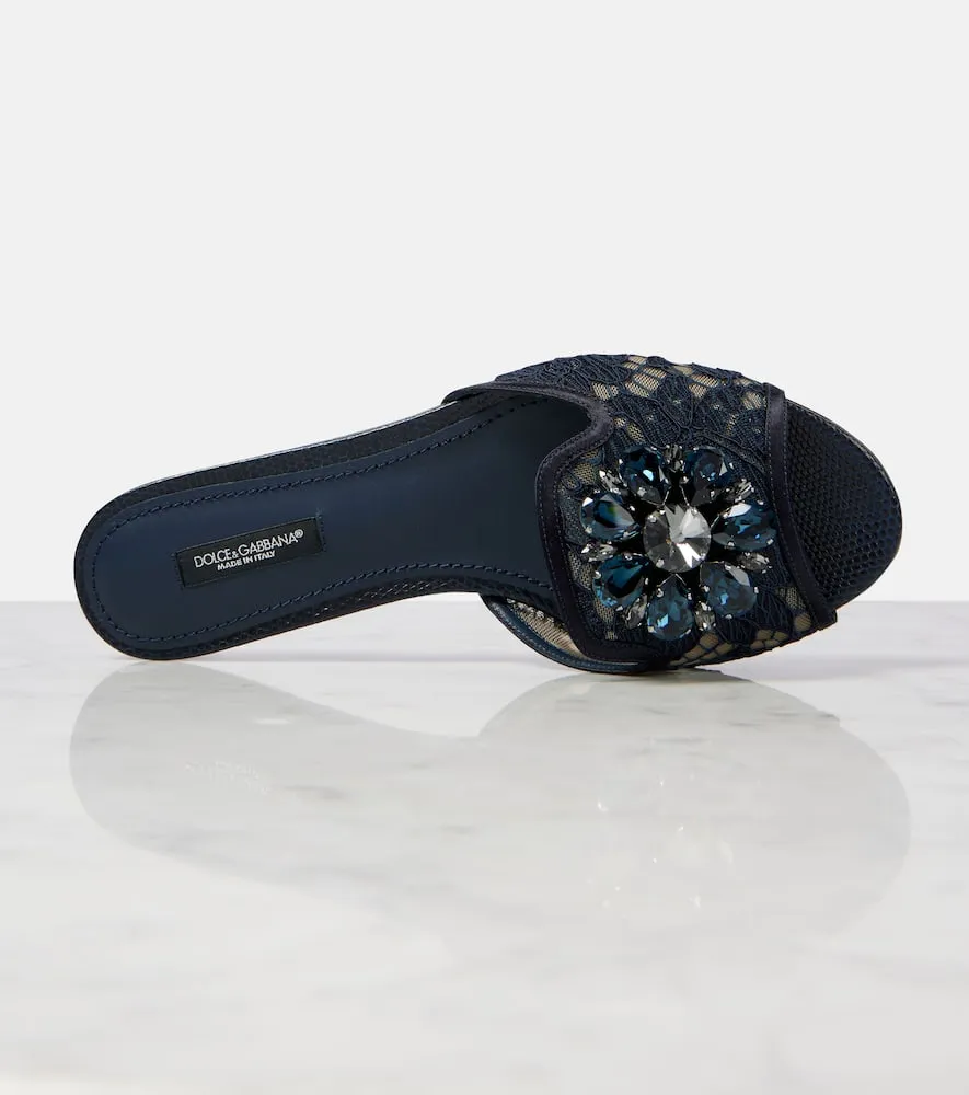 Dolce&Gabbana Bianca embellished lace flats