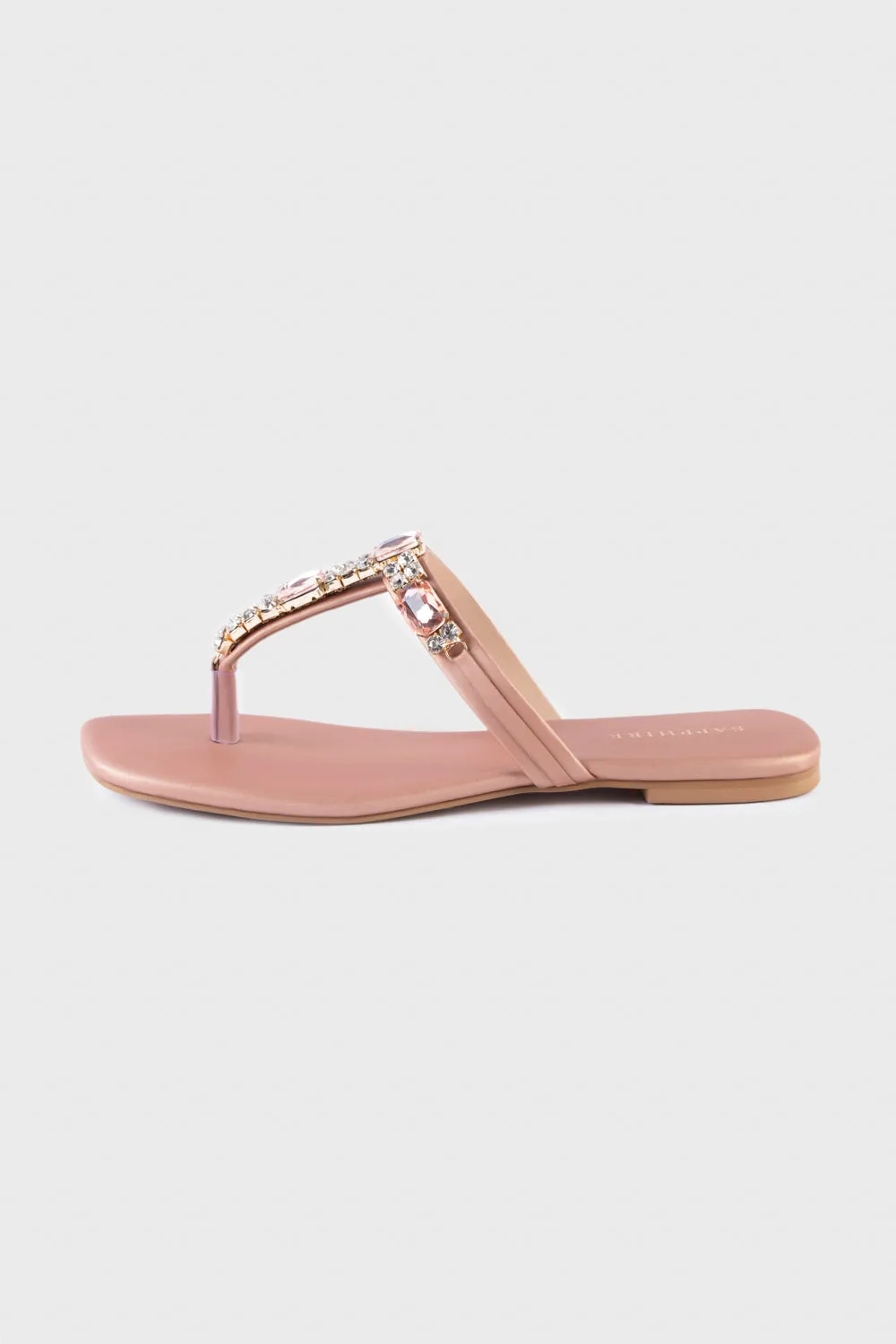 Embellished Rose Gold Flats