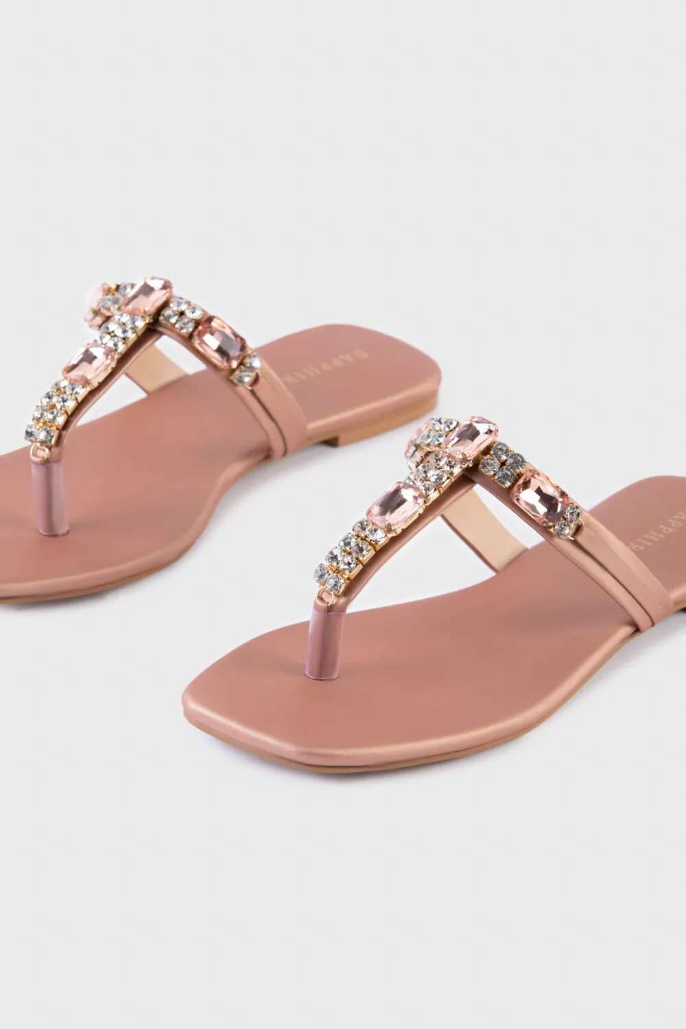 Embellished Rose Gold Flats