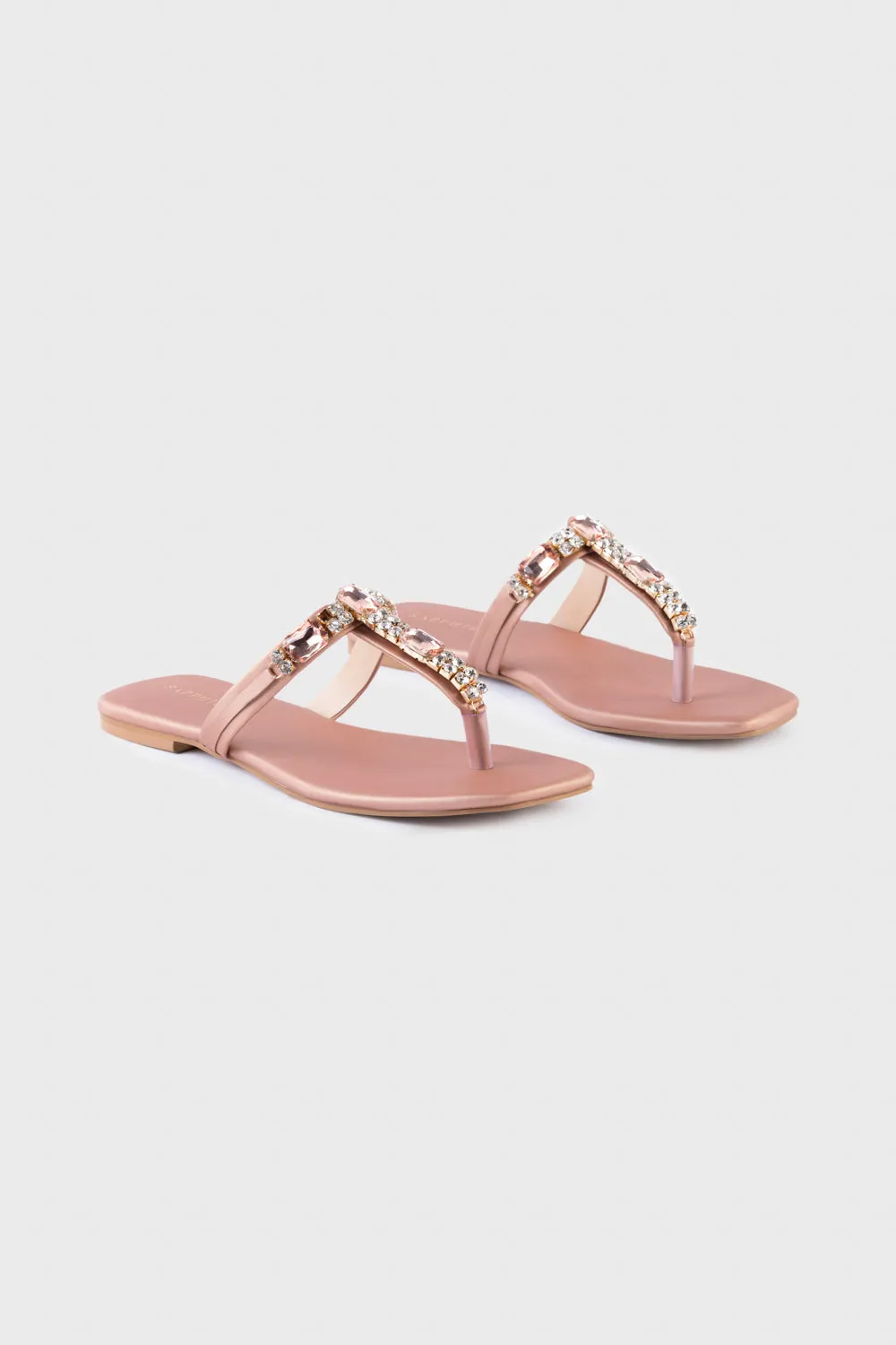 Embellished Rose Gold Flats