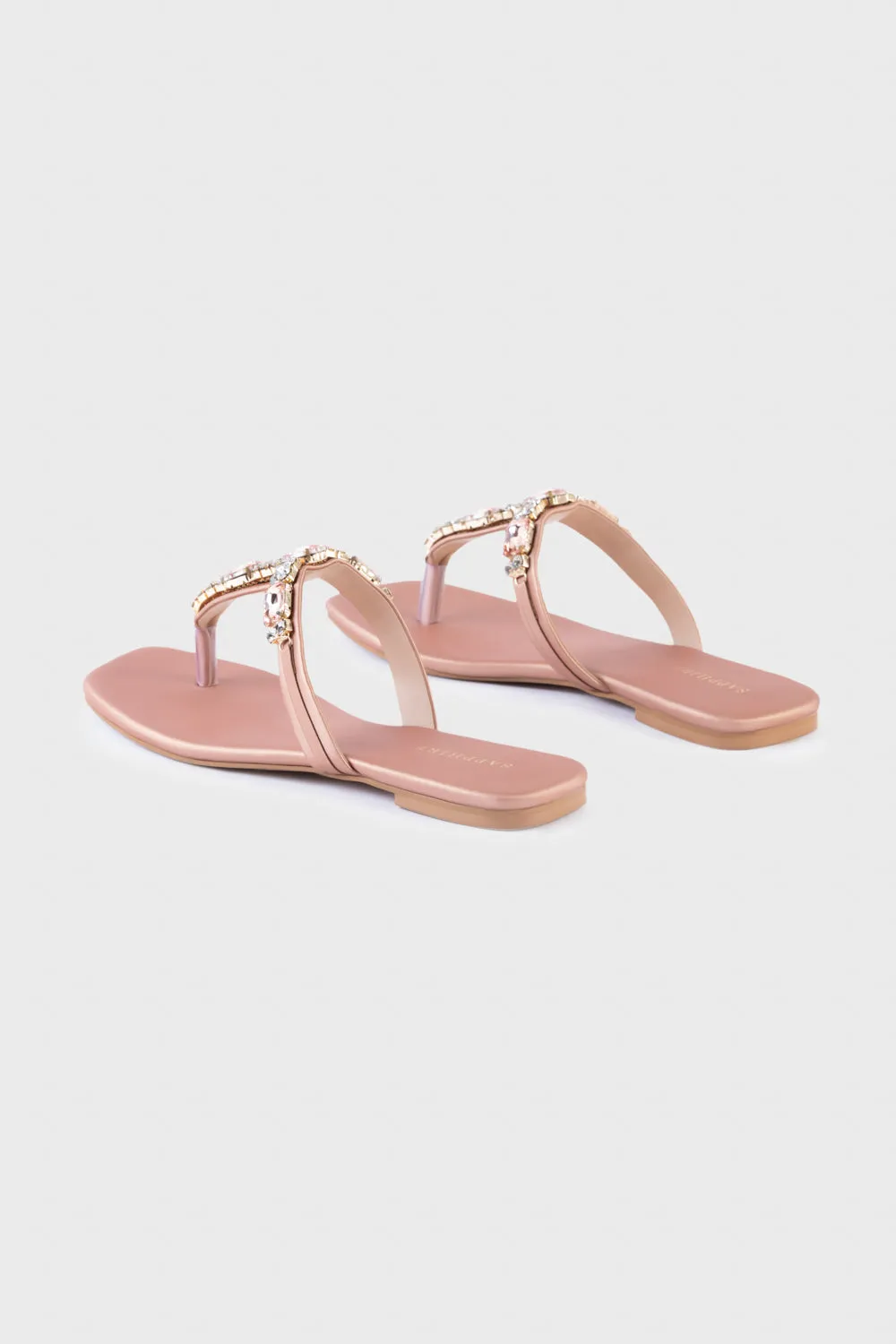 Embellished Rose Gold Flats