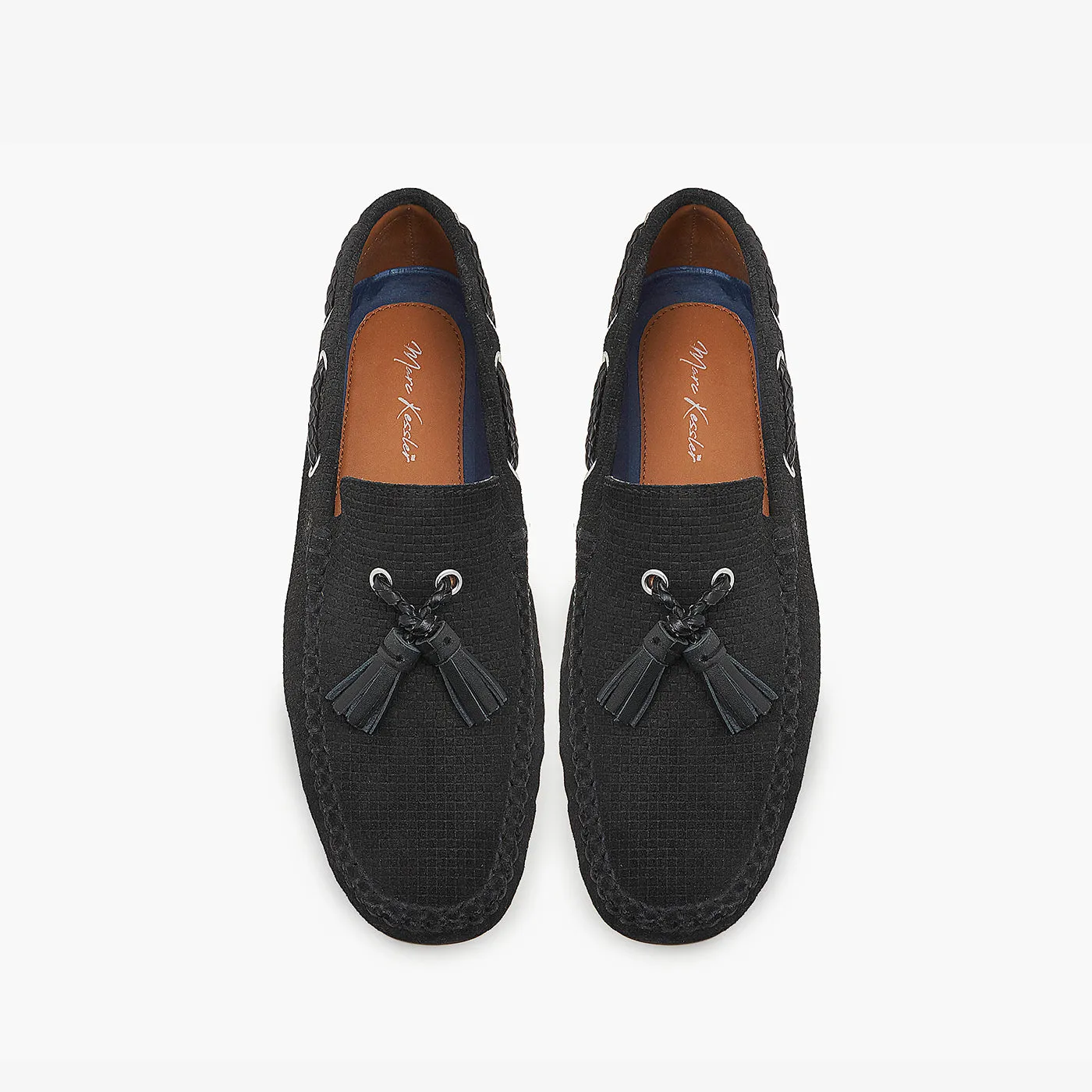 Embossed Suede Loafers