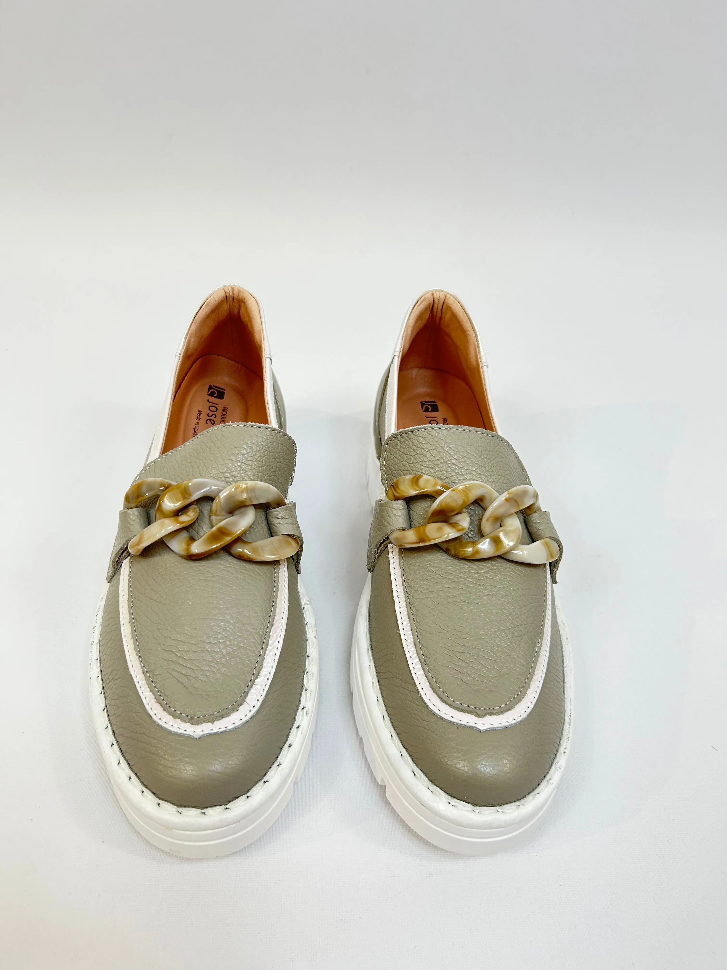 JOSE SAENZ Grey Buckle Loafers