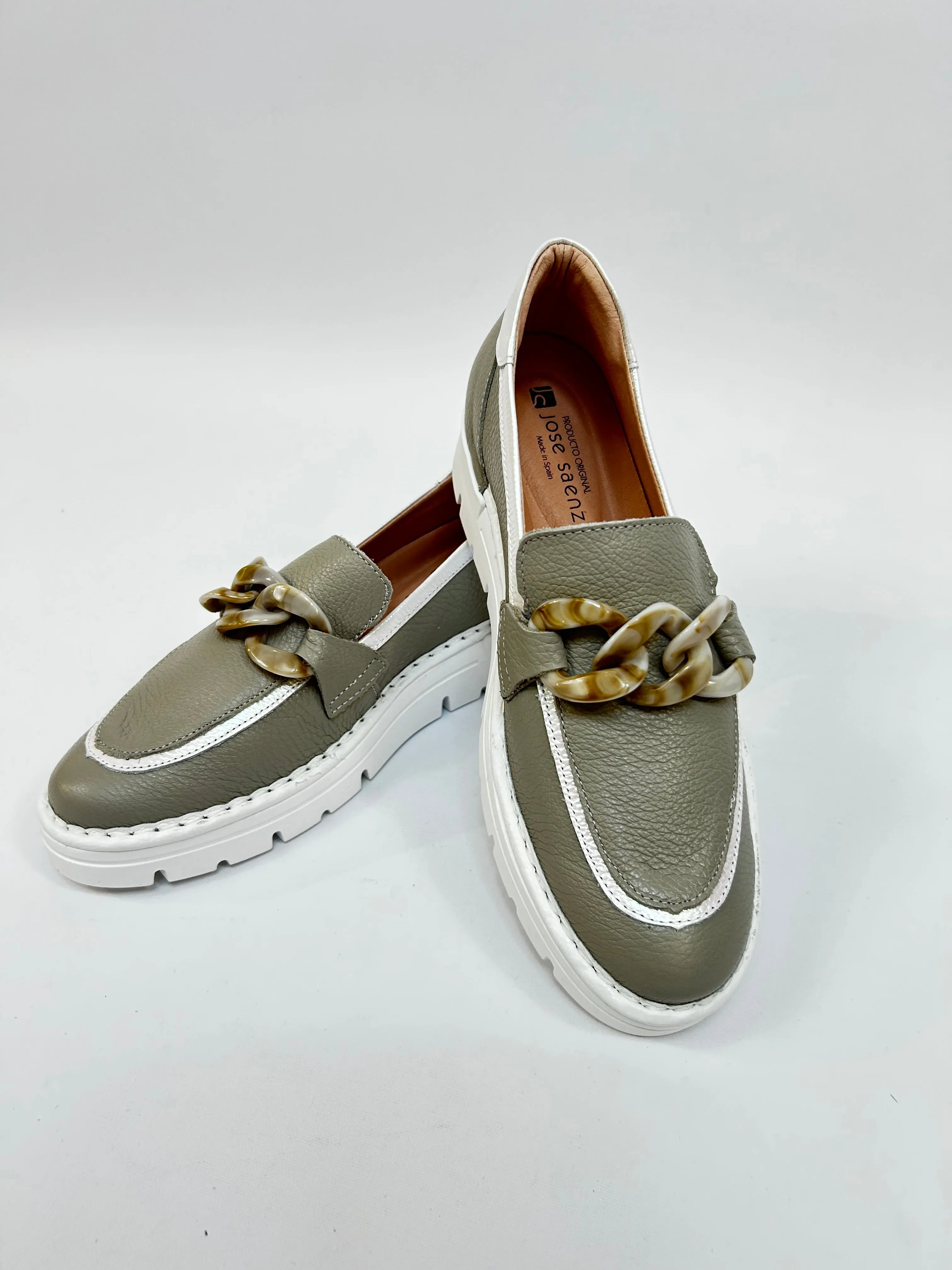 JOSE SAENZ Grey Buckle Loafers