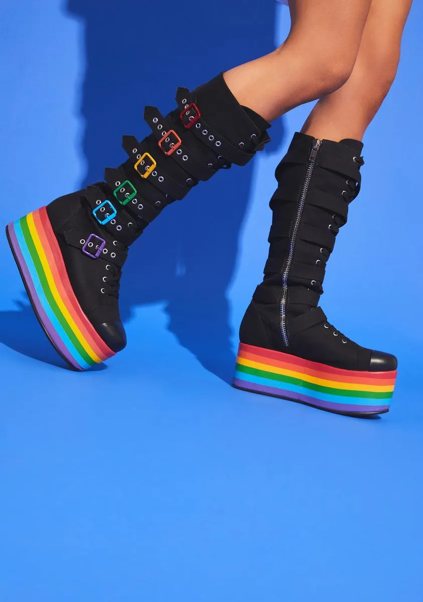 Love Has Won Rainbow Stacked Sneakers