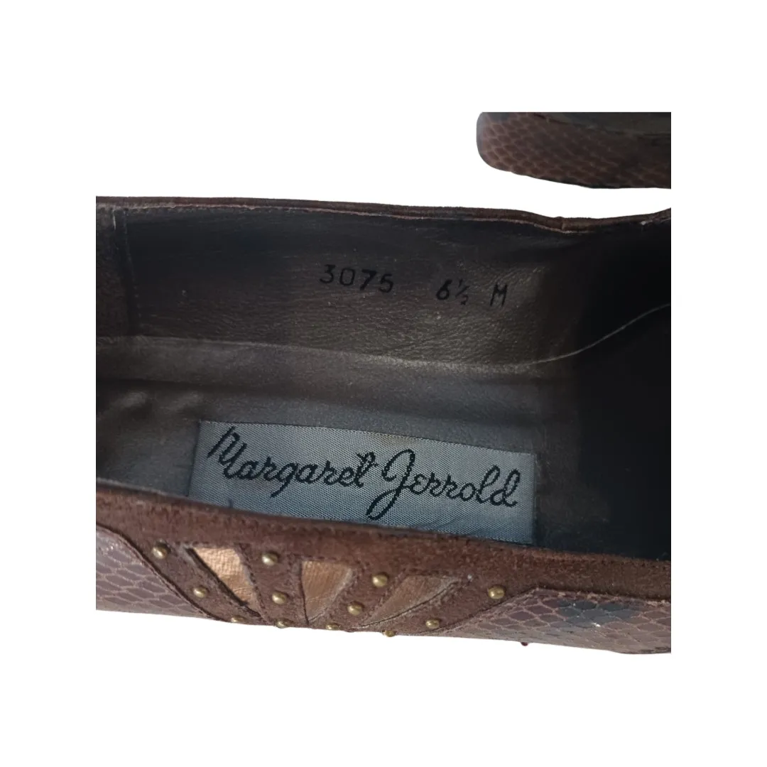 Margaret Jerrold Brown Heeled Shoes, Size 6.5