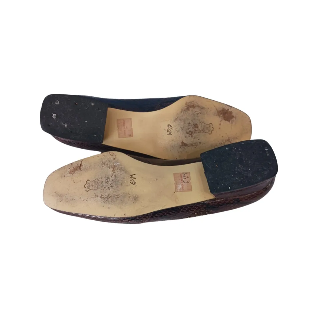 Margaret Jerrold Brown Heeled Shoes, Size 6.5