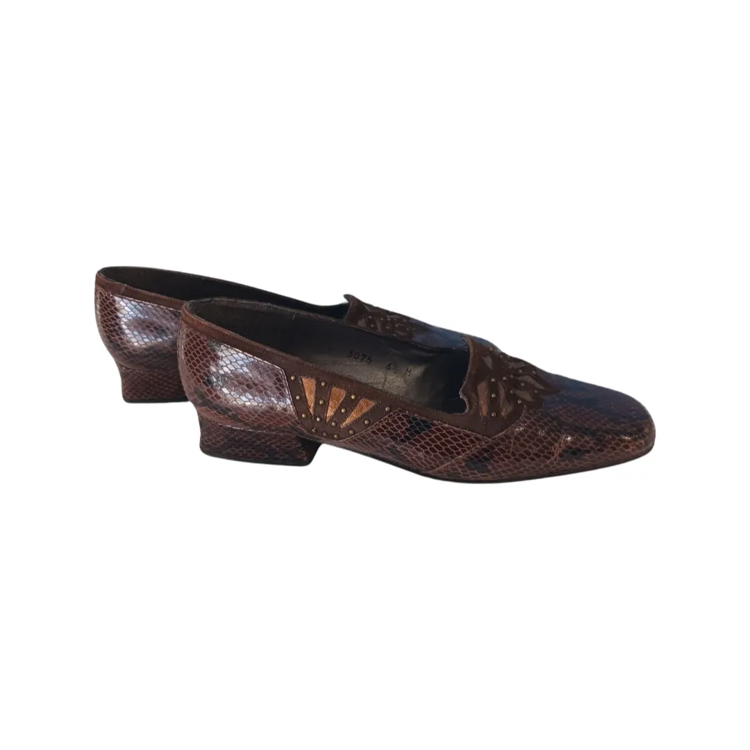 Margaret Jerrold Brown Heeled Shoes, Size 6.5