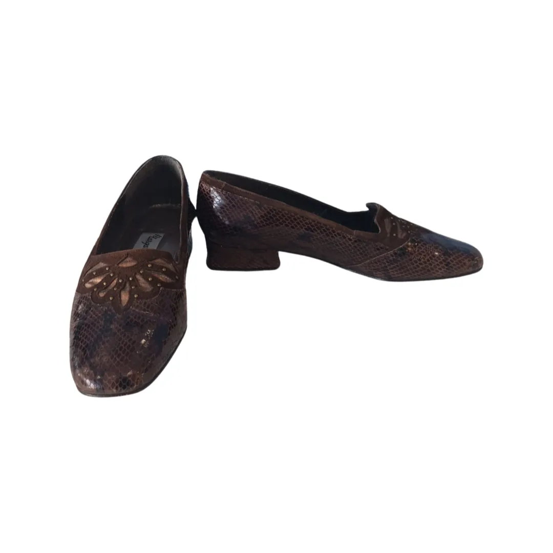 Margaret Jerrold Brown Heeled Shoes, Size 6.5