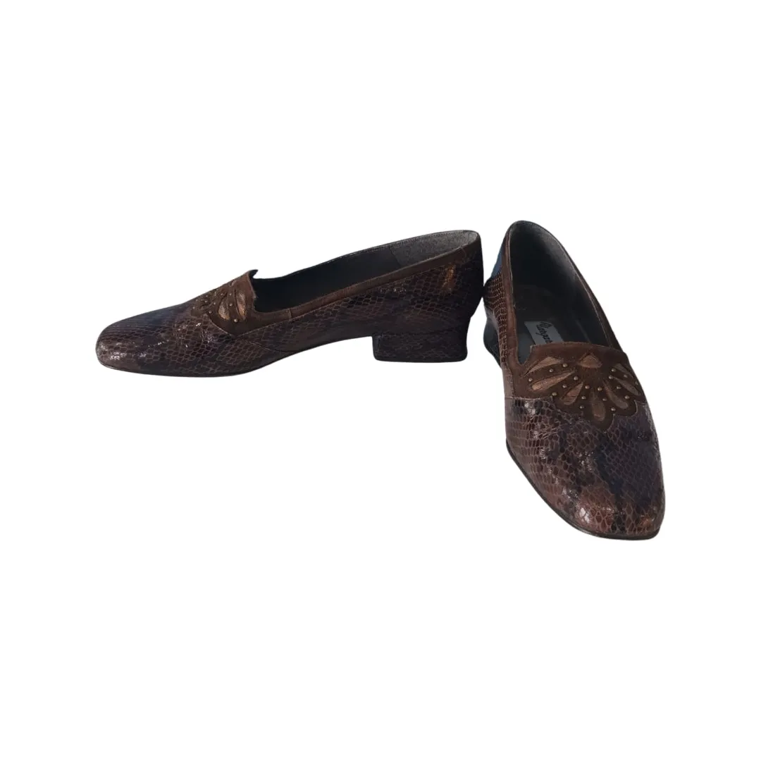 Margaret Jerrold Brown Heeled Shoes, Size 6.5