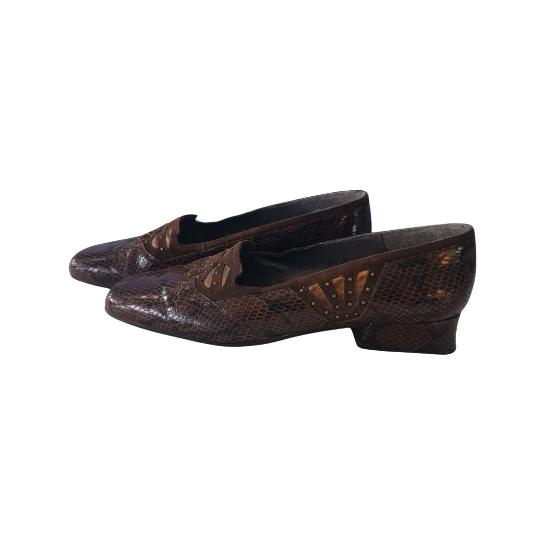 Margaret Jerrold Brown Heeled Shoes, Size 6.5