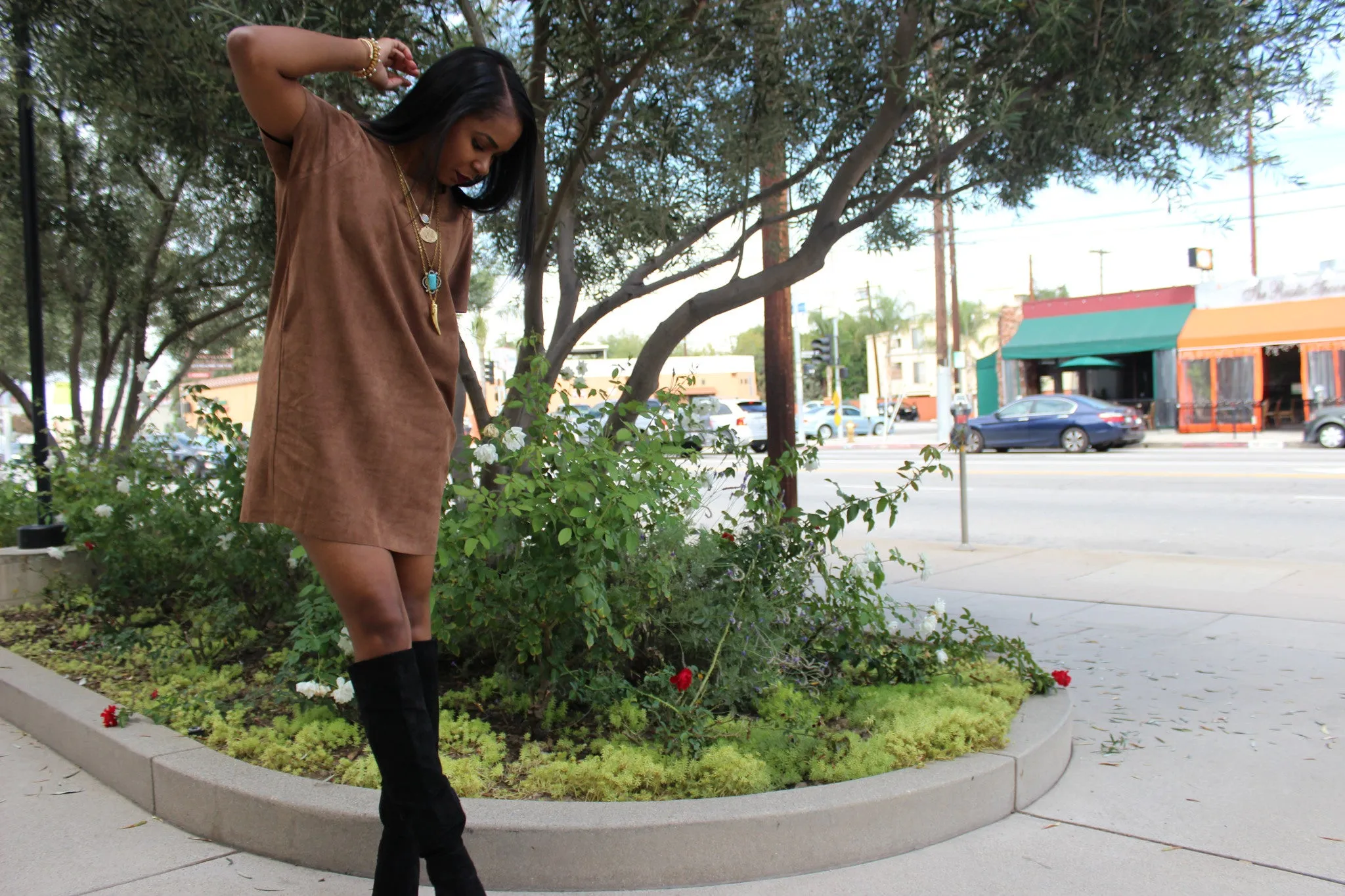 Mila Faux Suede Mini Dress
