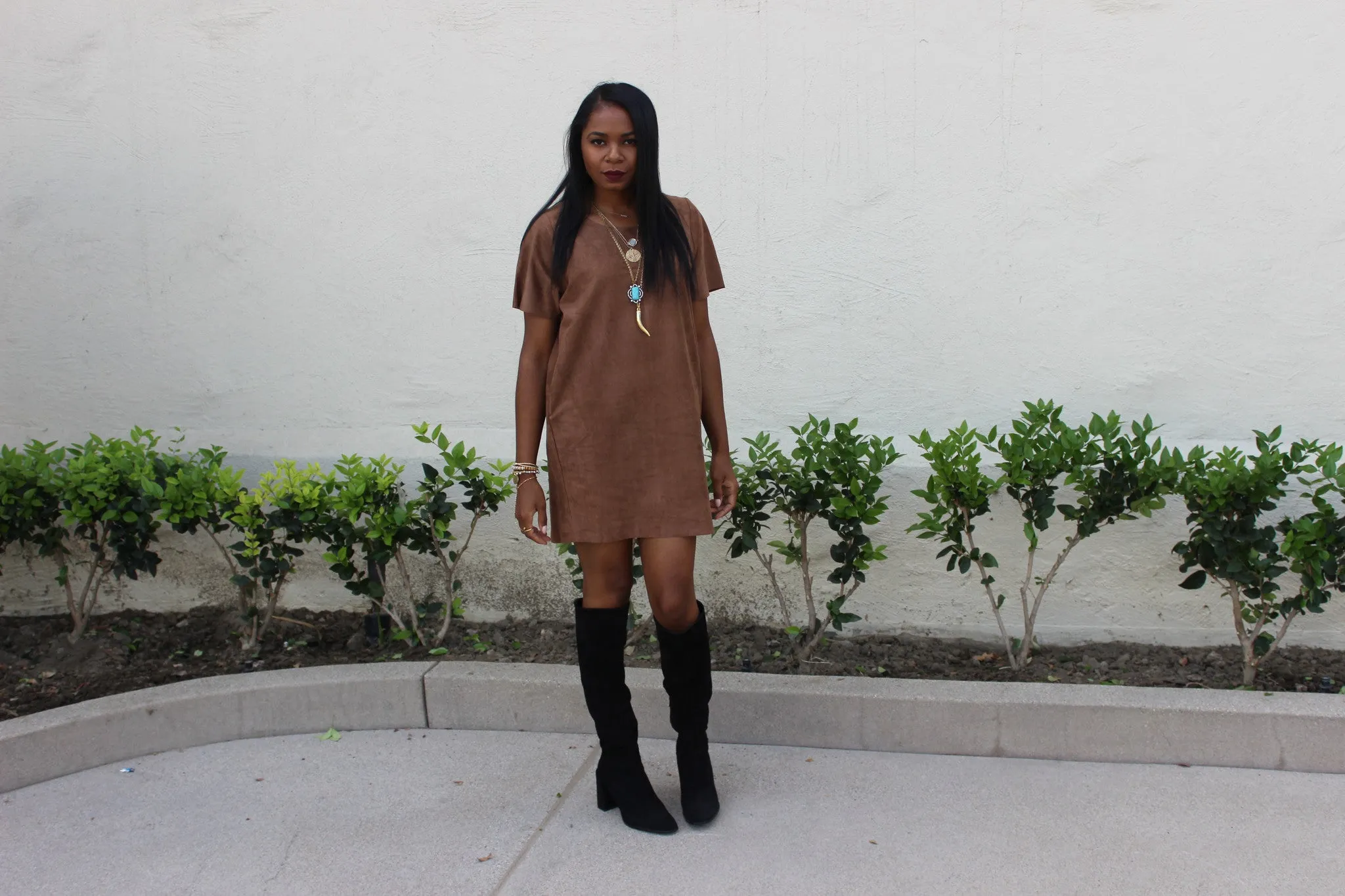Mila Faux Suede Mini Dress