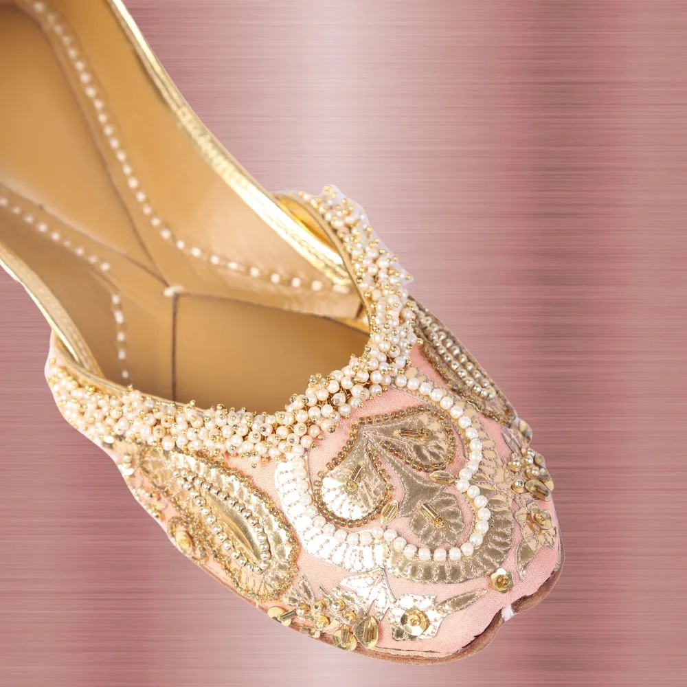 Powder Pink Silk Festive Jutti |  Exude Femininity & Sophistication