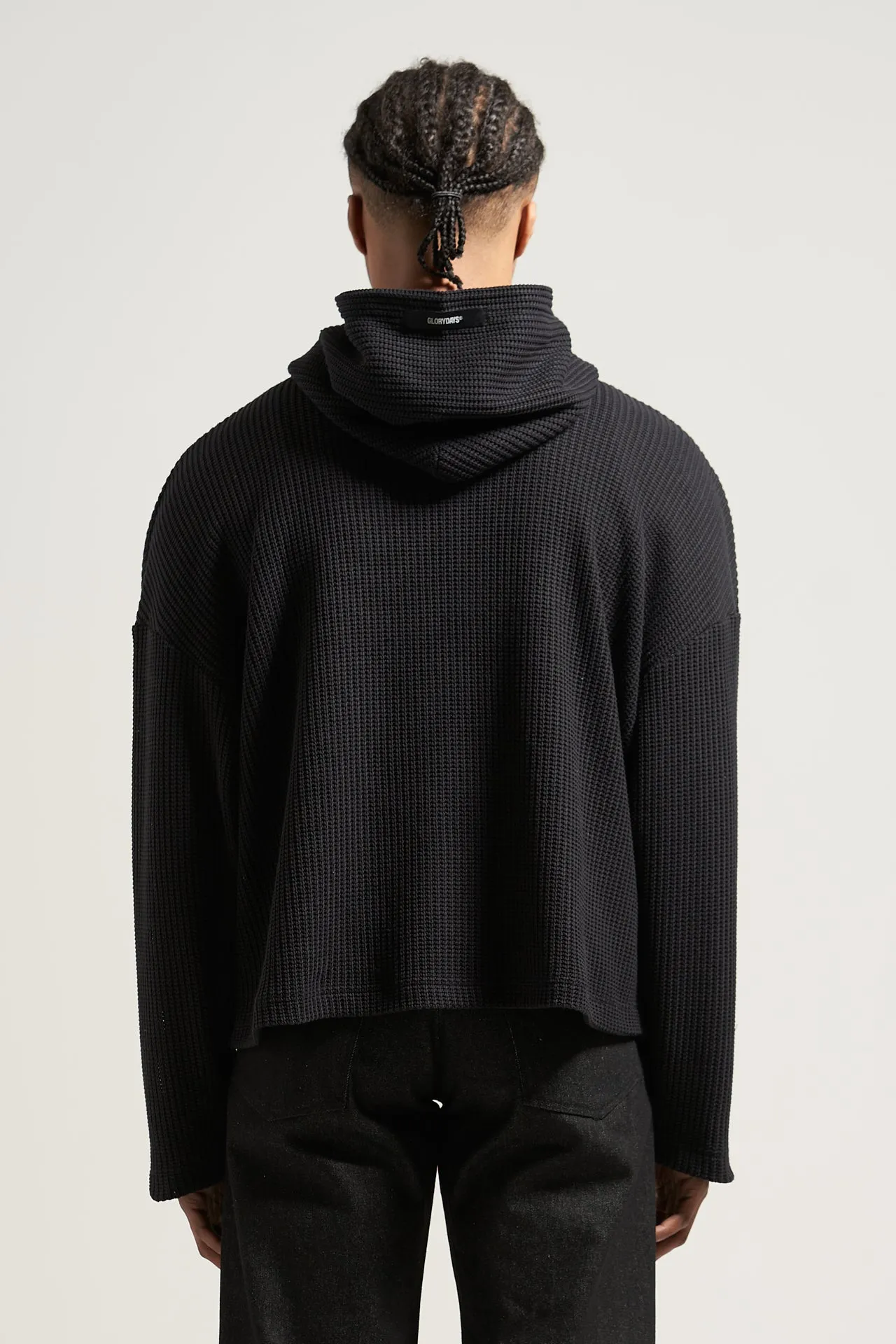 The Black Fisherman Knit Hoodie