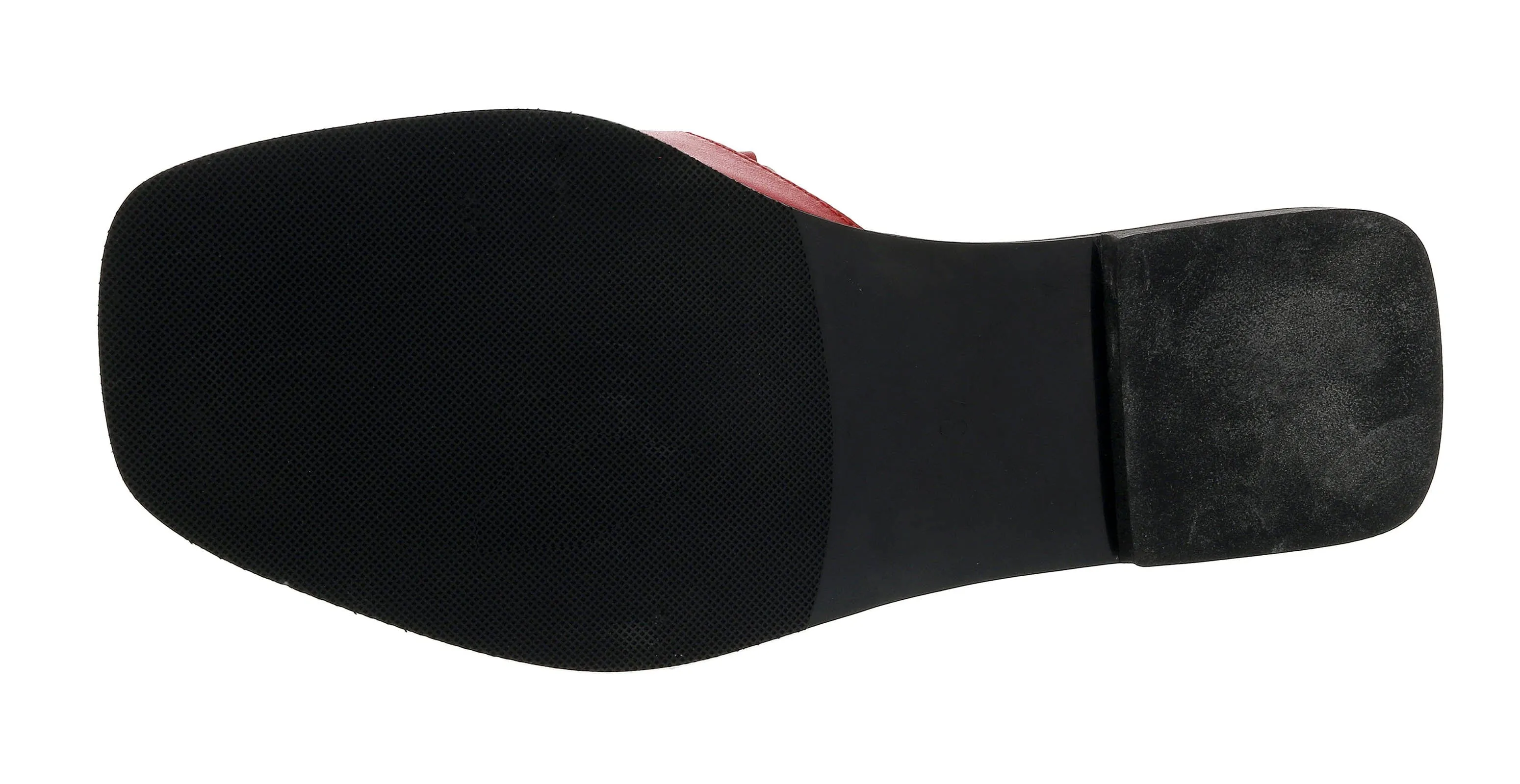 Ventutto Red Crystal Embellished Bow Flat Leather Slide-