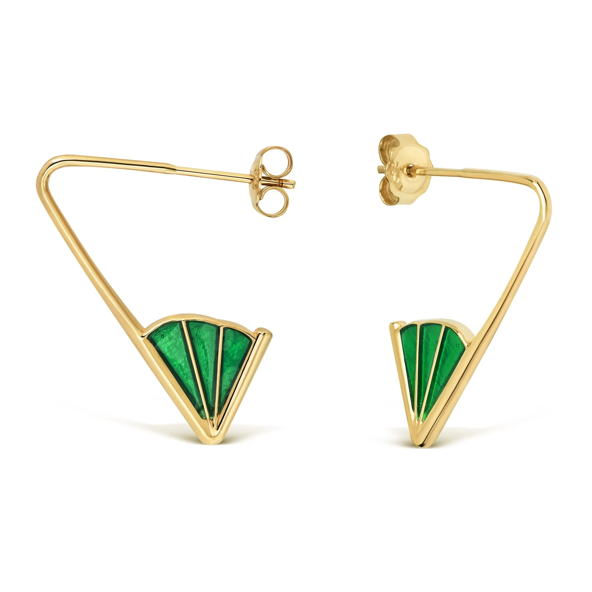 Wedge Angle Earrings, Enamel